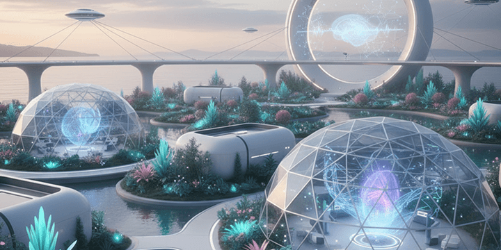 A diverse group of professionals collaborating in a bright, modern office space